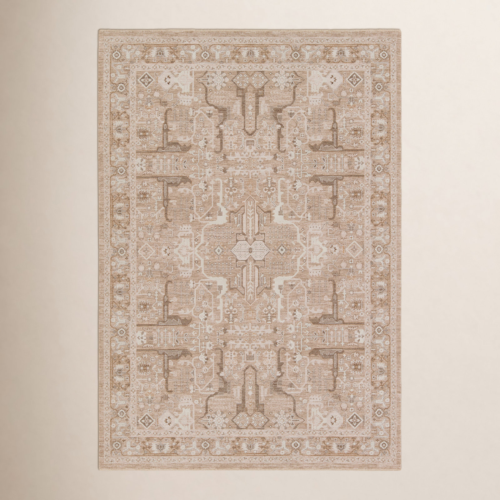 Kerin Beige/Cream Rug, Rectangle 4' x 6'