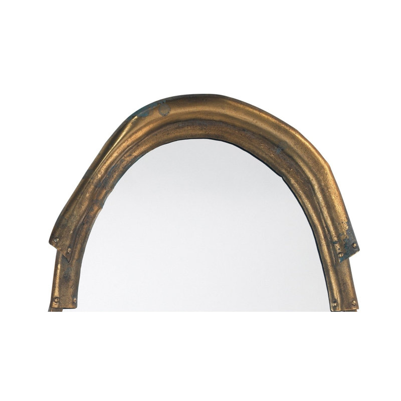 Margaux Metal Oval Mirror, Antique Brass
