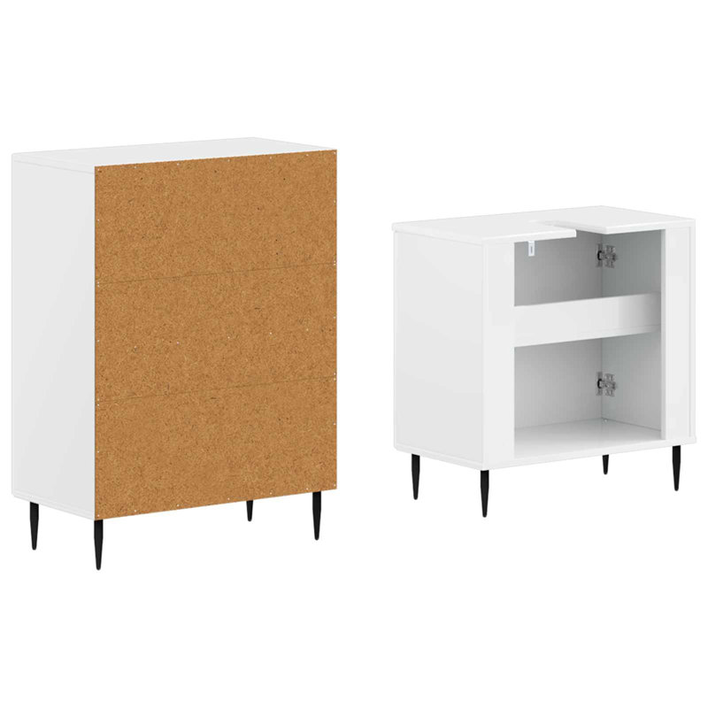 Bathroom Storage Furniture Set, High Gloss White