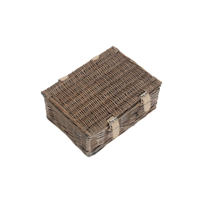 Wicker Hamper Basket, 11cm H x 24cm W x 19cm D, Antique Wash
