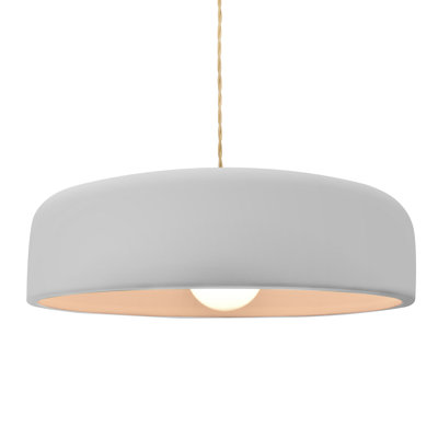 Radiance - luminaire suspendu 1 lumière Spire - bisque - laiton brossé - l 16 po x H 4,5 po - DEL dédiée - cordon torsadé beige
