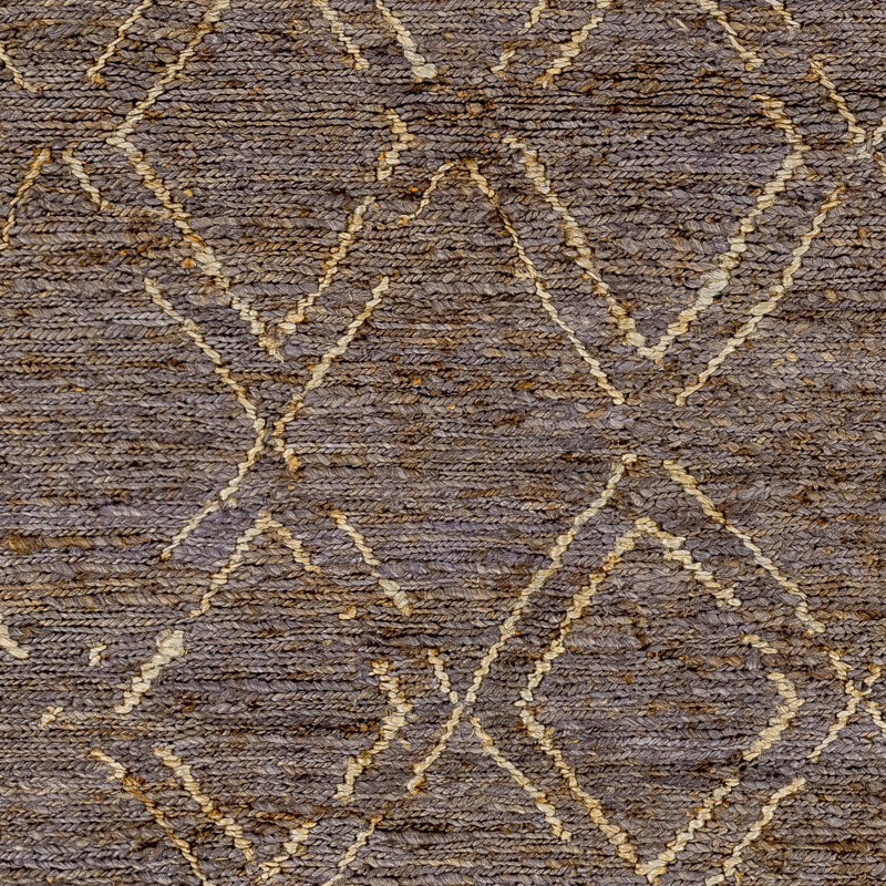 Tapis brun en jute tissé à la main Pembreley, Rectangle 8 pi x 10 pi