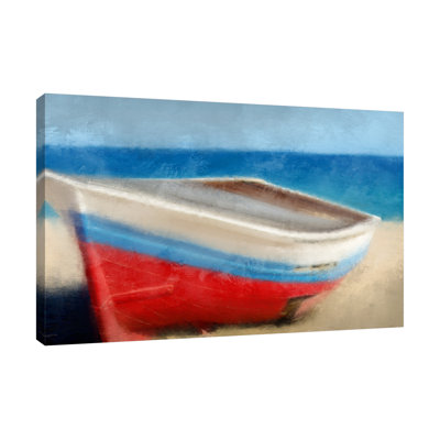 " Red White And Blue Beach " by Kimberly Allen Painting Print