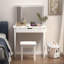 Ensemble de coiffeuse avec miroir pour le maquillage, table de maquillage avec cosmétiques de rangement à 1 tiroir, coiffeuse pour la chambre à coucher