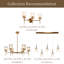 Luminaire suspendu en or 5 lumières Ulderica