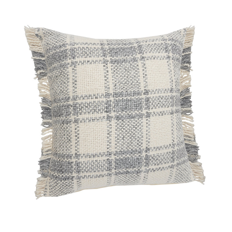 Coussin décoratif à franges Contemporary, Housse de coussin seulement - sans coussin