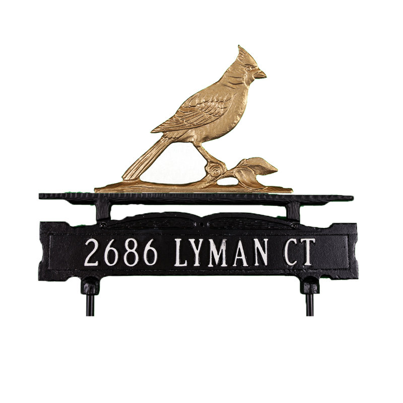 Plaque d'adresse pour pelouse sur 1 ligne, Oui, Bronze doré