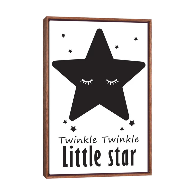 Twinkle Little Star - impression d'art graphique, H 60 po x l 40po x P 1,5 po, Toile avec cadre brun, Pas de tapis