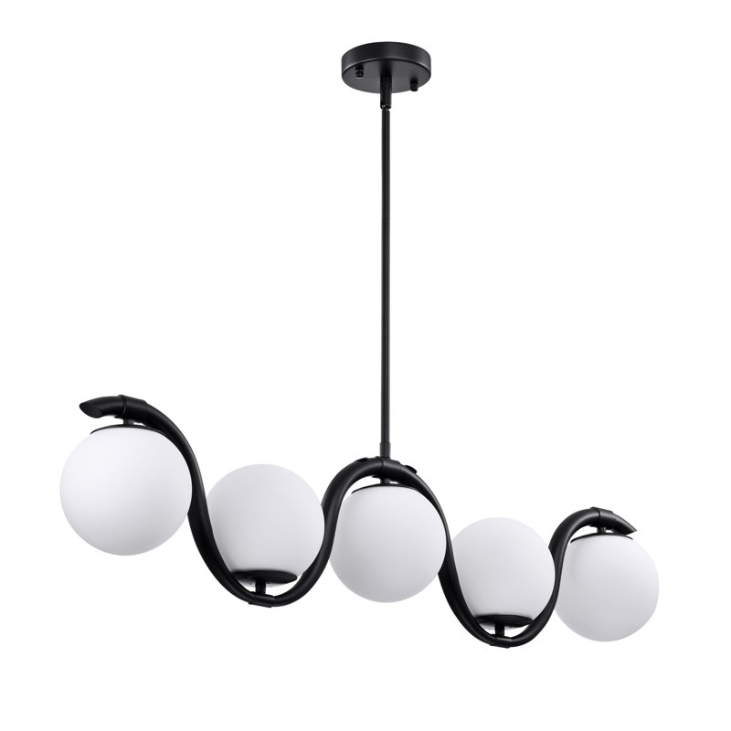 Luminaire suspendu verre opaque 38 lumières Fenix