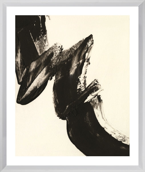 Black Expression II Abstract - Single Picture Frame Print, 164.592 cm H x 136.652 cm W, Matt White