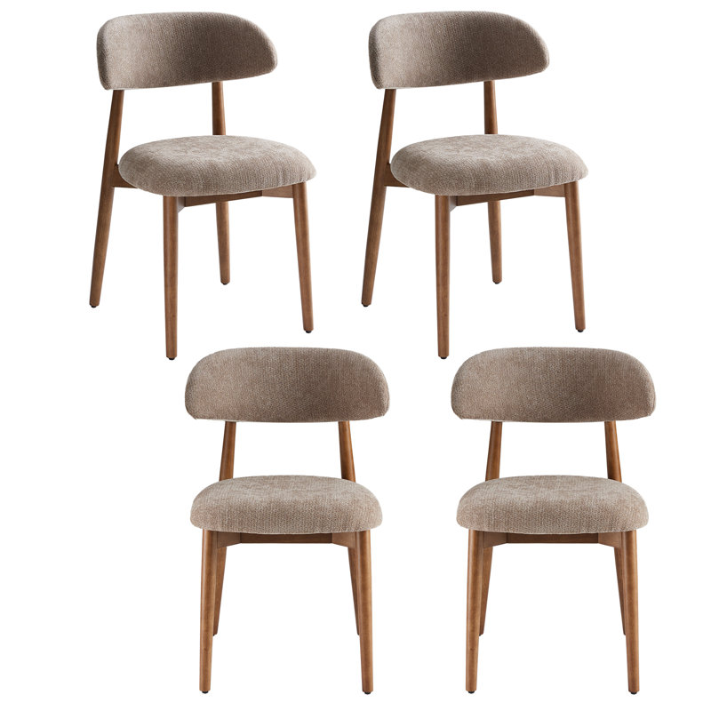Chaise d'appoint rembourrée en bois massif, Brown