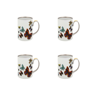 Lacroix - Butterfly Parade Handmade Porcelain China Porcelain Coffee Mug Teacup and Saucer