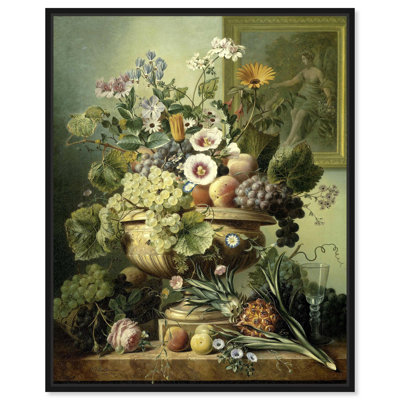 Nature morte, fleurs, fruits, art floral rétro sur toile par Art Remedy