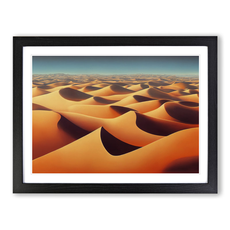 Desert Sand Dunes Vol.4 - Single Picture Frame Print, Black, 46cm H x 64cm W x 2cm D