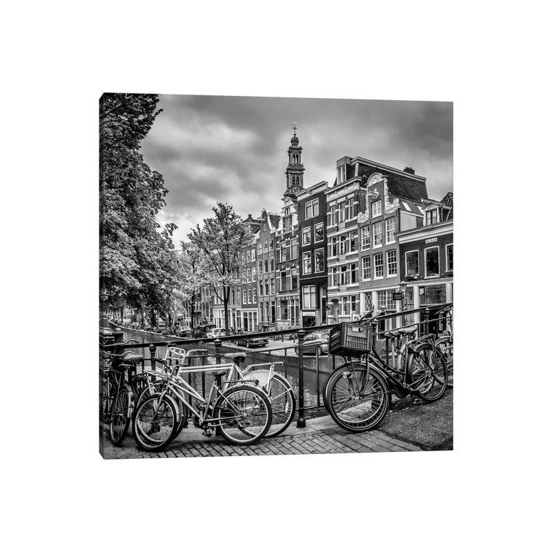 Amsterdam Flower Canal 1 Piece Wrapped Canvas Wall Art, 45.72 cm H x 45.72 cm W x 1.91 cm D
