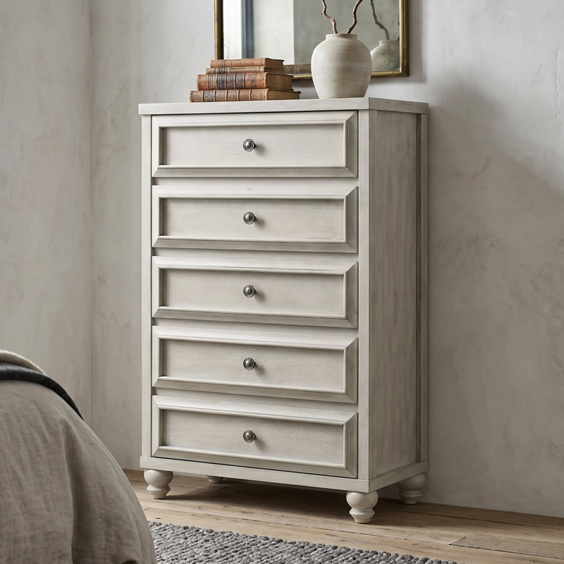 Commode 5 tiroirs Caskey, Anti-blanc