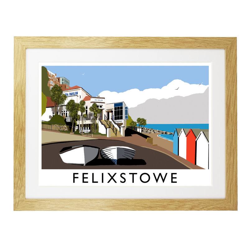 Felixstowe by Richard O'Neil - Print, 44 cm H x 54 cm W x 2.2 cm D, Oak Wood Frame