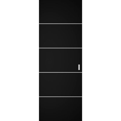 Portes coulissantes invisibles Hidden Barn Planum 0210, fini noir mat robuste, style moderne, 42 po x 96 po