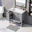 Meuble-lavabo 36 po avec lavabo, meuble autoportant gris moderne à 3 tiroirs et tablette ouverte, fabrication en bois massif et panneau de fibres à densité moyenne avec plateau en céramique-1102383670