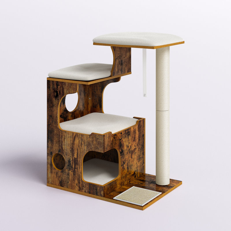 Mallett 34.2'' H Cat Tree, Rustic Brown