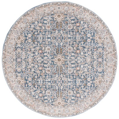 Tapis oriental en coton / polyester tissé à la machine en bleu clair Oriental