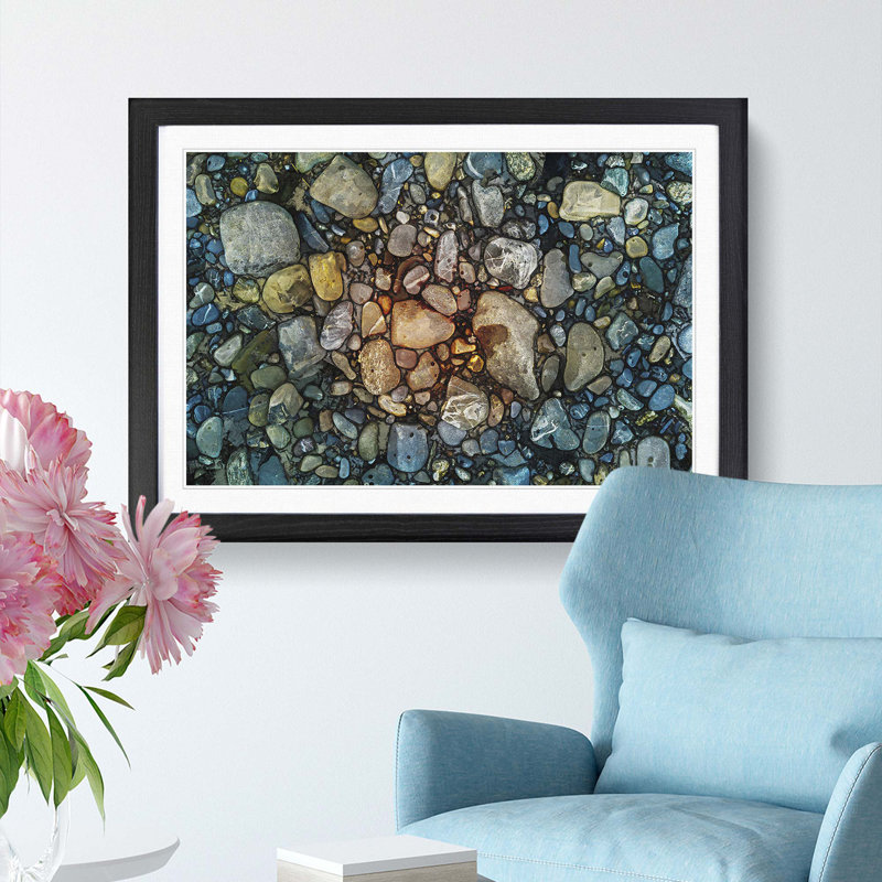 Rocks - Picture Frame Painting Print, 36cm H x 48cm W x 2cm D, Black Framed