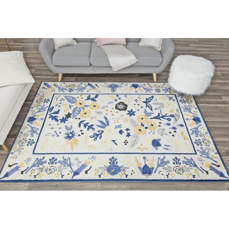 Tapis floral ivoire Valentina, Rectangle 9 pi x 12 pi