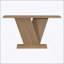 Console Mirod avec placage en bois naturel, conception à base en V pour une polyvalence classique, parfaite pour exposer et organiser dans n'importe quel espace de vie-386777722