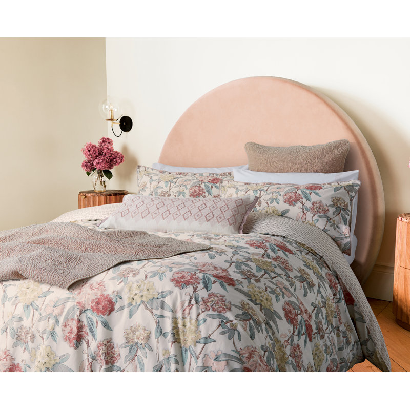 Marielle Pillowsham Coral & Yellow 100% Cotton Square Oxford pillowcase