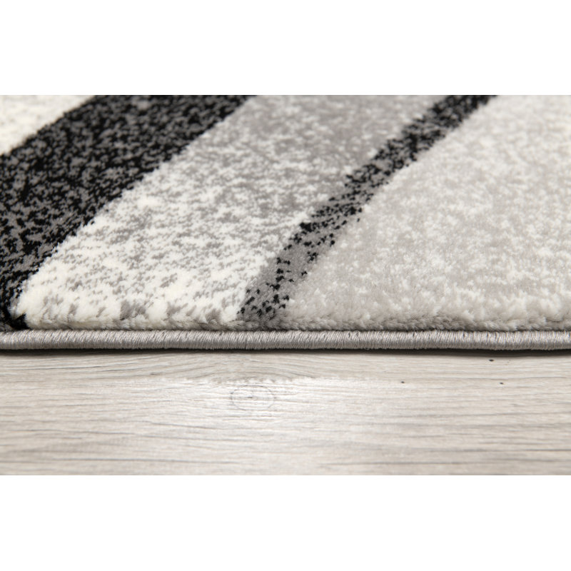 Tapis gris à motif abstrait Dillup-Jones, Rectangle 3 pi 9 po x 5 pi 9 po