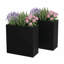 Grand pot à fleurs rectangulaire en métal noir de 30 pouces-946788772
