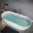 59" Freestanding Solid Surface Bathtub, Luxury Stone Resin Freestanding Soaking Bathtub With Overflow And Pop-Up Drain For Contemporary Bathroom, Matte White-122019073