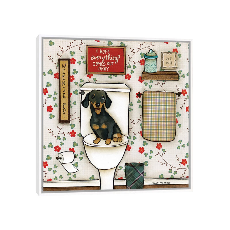 « Weenie pot » par Jamie Morath-impression, H 26 po x l 26 po x P 1,5 po, Pas de tapis, Toile blanche encadrée