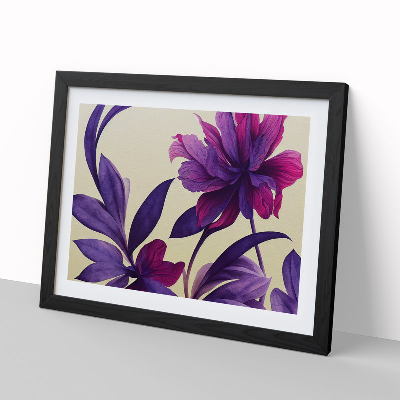 Unforgettable Watercolour Flowers - Framed Print, Black, 46cm H x 64cm W x 2cm D