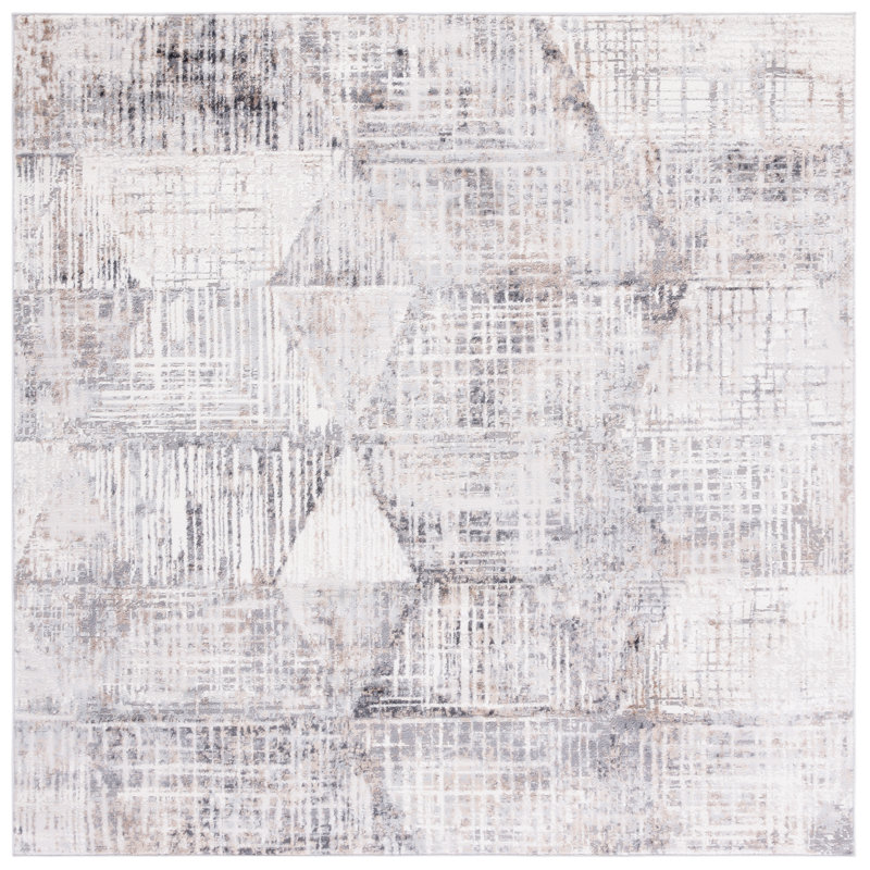 Shivan 100 Performance Abstract Rug, Square 6'7"