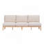 Canapé à trois places avec dossier en tressage de corde de 73,23 po (teck clair + corde beige + coussin beige)