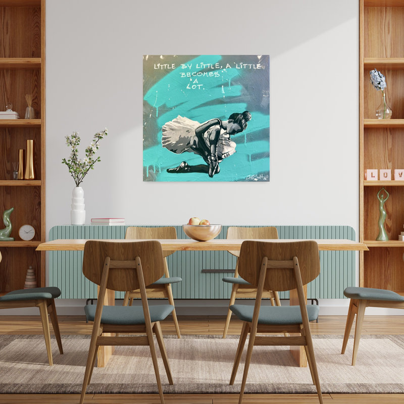 Citation de ballerine urbaine, impression d'art urbain contemporain abstrait, 36" H x 36" W