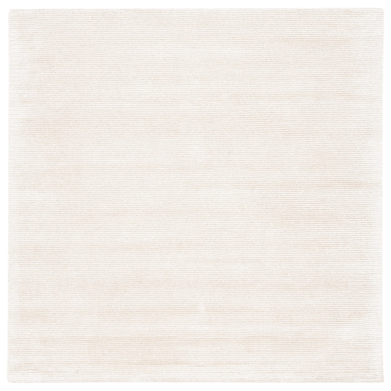 Lutalo Hand Tufted Viscose/Wool Pile Solid Color Rug in Beige, Square 8'
