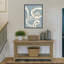 Impression sur toile encadrée minimaliste en bleu gris par Little Dean-112655077