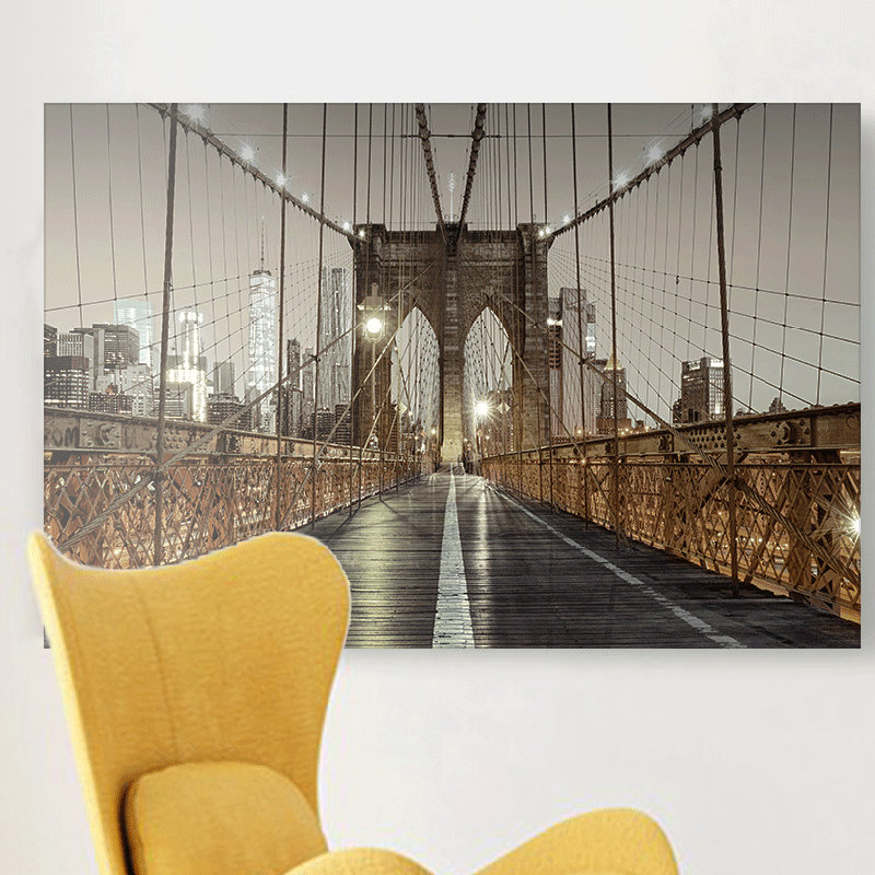 «Brooklyn Bridge and NYC in l'arrière-plan», photographie sur toile