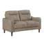 Ensemble de canapé contemporain 2 pièces avec canapé brun et causeuse en chenille rembourrée en mousse-132502856