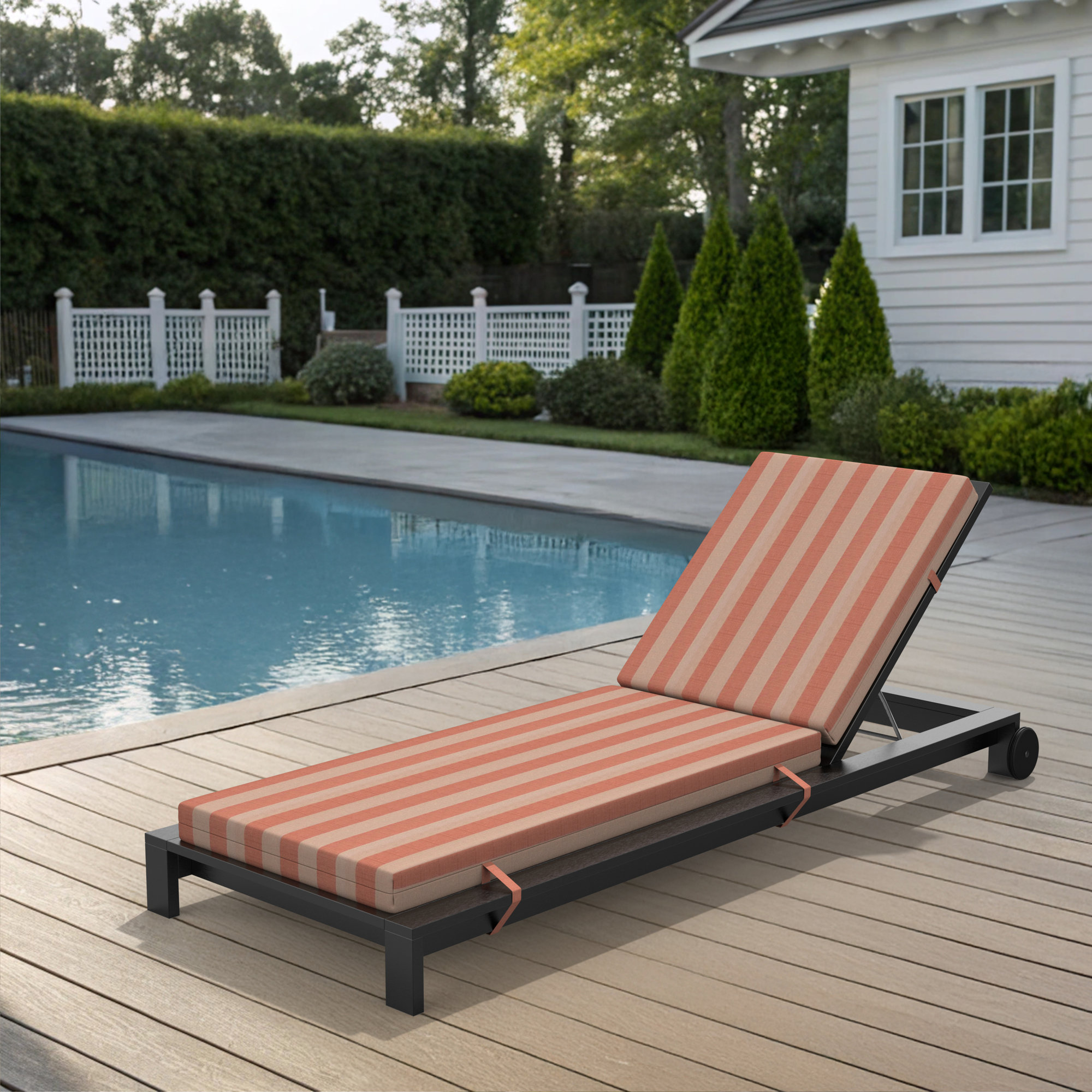 Lani Sunbrella Outdoor Chaise Lounge Cushion, Expressive Blush, 22.5" W x 47" D