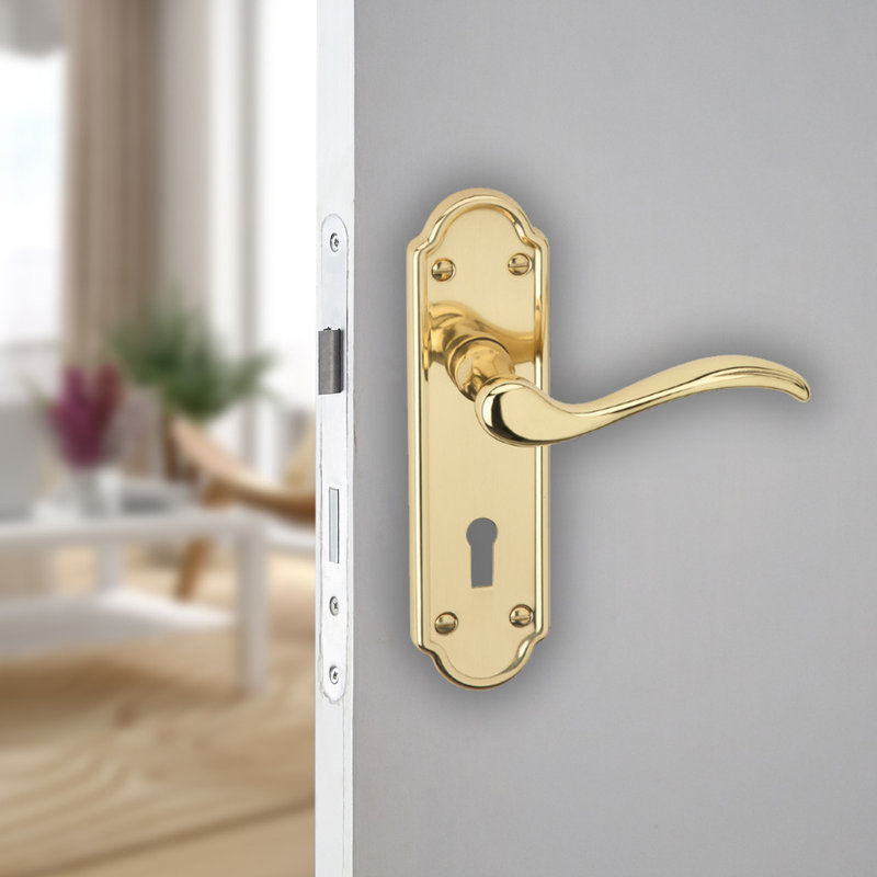 Door Handle, Polished Brass