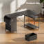 L-Shaped Computer Desk with Storage Bag & 3 Fabric Drawers, Modern Home Office Corner Desk with Storage Shelves, Space-Saving Workstation for Bedroom, Study & Small Spaces-1396402556-1396402555