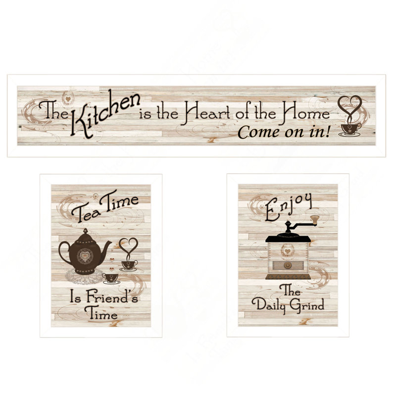 «Kitchen Friendship Collection III», vignette 3 pièces par Millwork, 10" H x 33" W x 1" D, Blanc