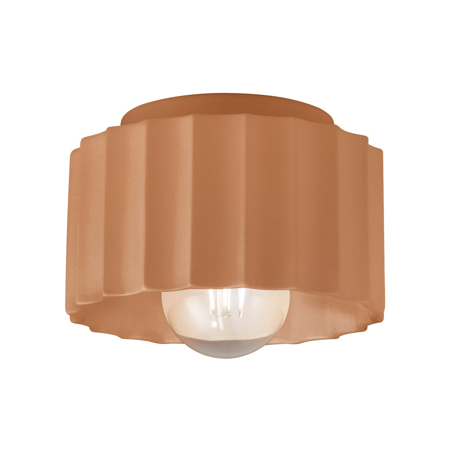 Colgate Single Light Ceramic Flush Mount, Adobe, 5" H x 8" W x 8" D