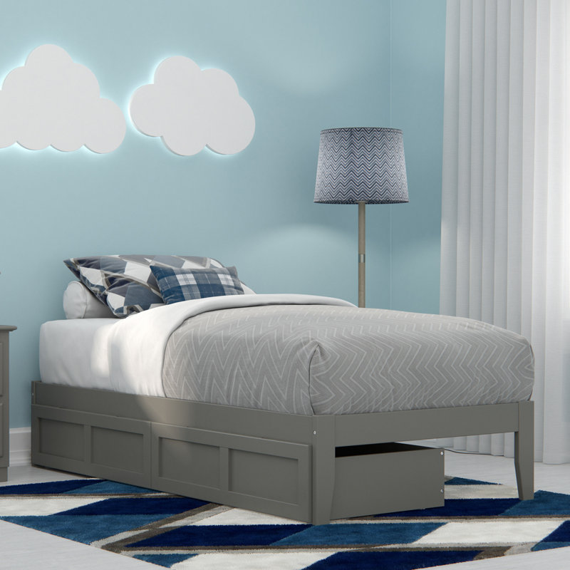 Aayanna Panel Storage Bed, Gray, Twin