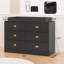 Commode pour table à langer 6 tiroirs, station de bébé avec prises de courant, commode pour bébé-1266625476