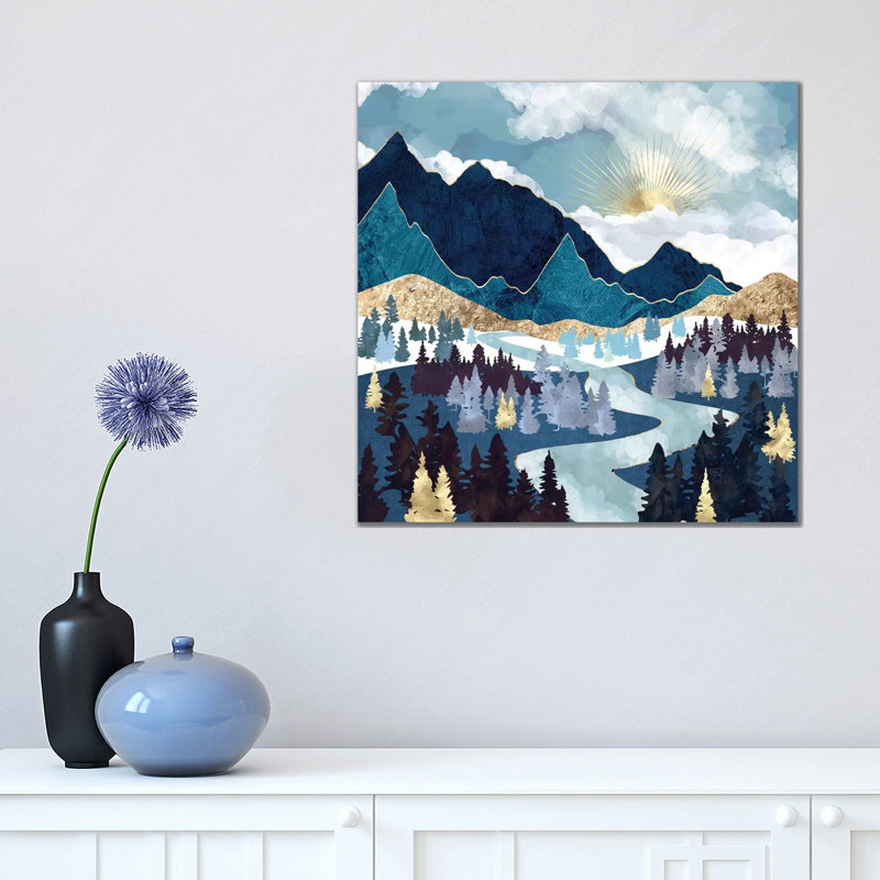 Valley Sunrise - impression d'art graphique, 18" H x 18" W x 1.5'' D, Aucun mat, Toile tendue