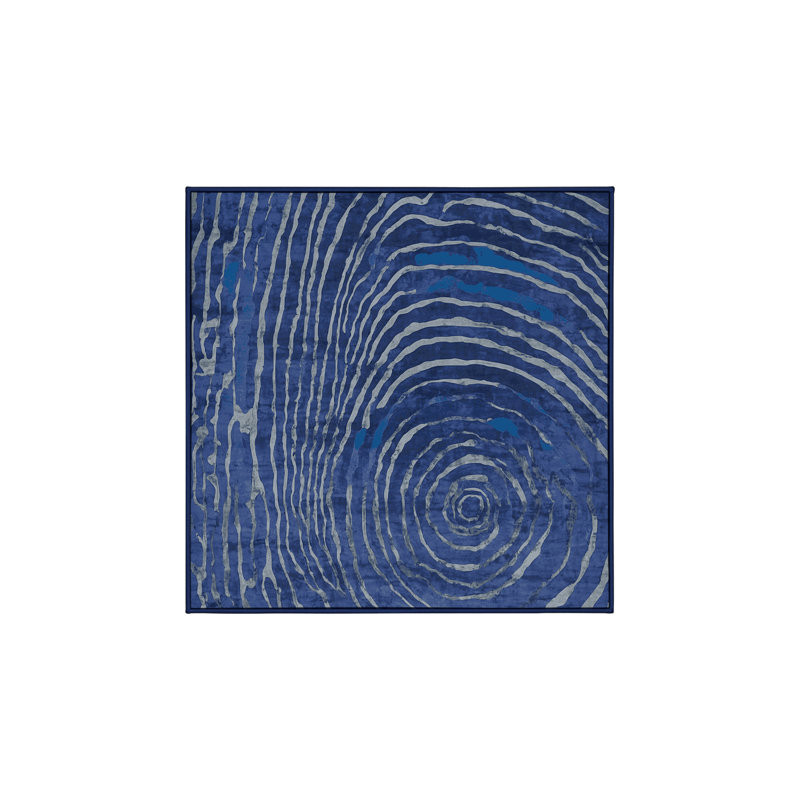 Tapis bleu lavable à la machine, Carré 4 pi